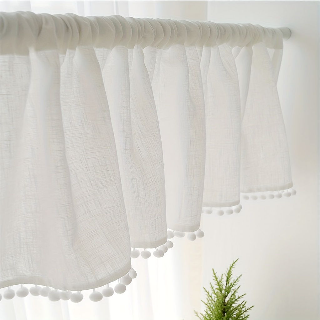 Curtain Rods - 1Pc 크로스 거즈 볼 짧은 커튼,