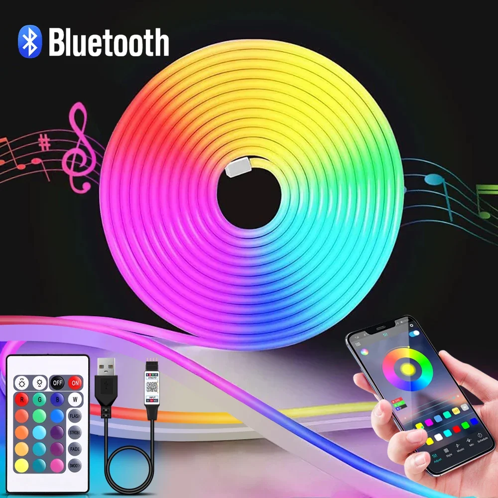 Led Strip Lights - 1-5m RGB LED 네온 스트립 라이트