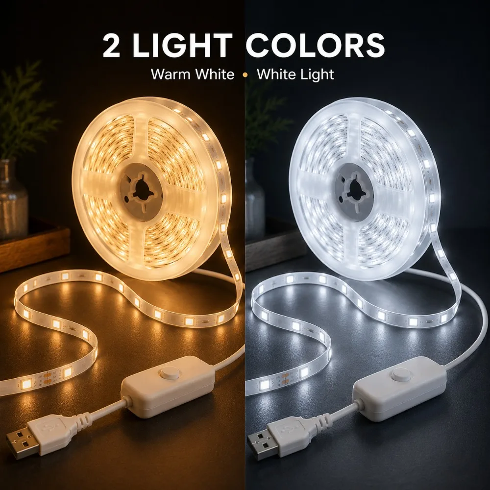 LED 스트립 조명, USB 버튼으로 제어, 5V 안전 - Led Strip Lights 리뷰 및 가격