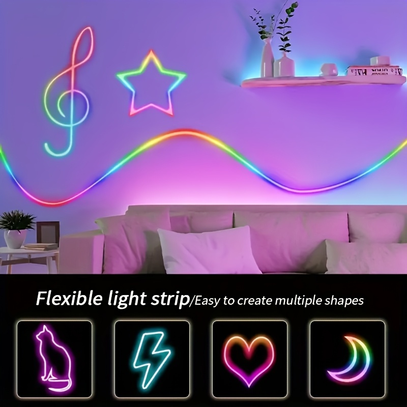RGBIC 플렉시블 네온 스트립 라이트 음악 동기화 다 - Led Strip Lights 리뷰 및 가격