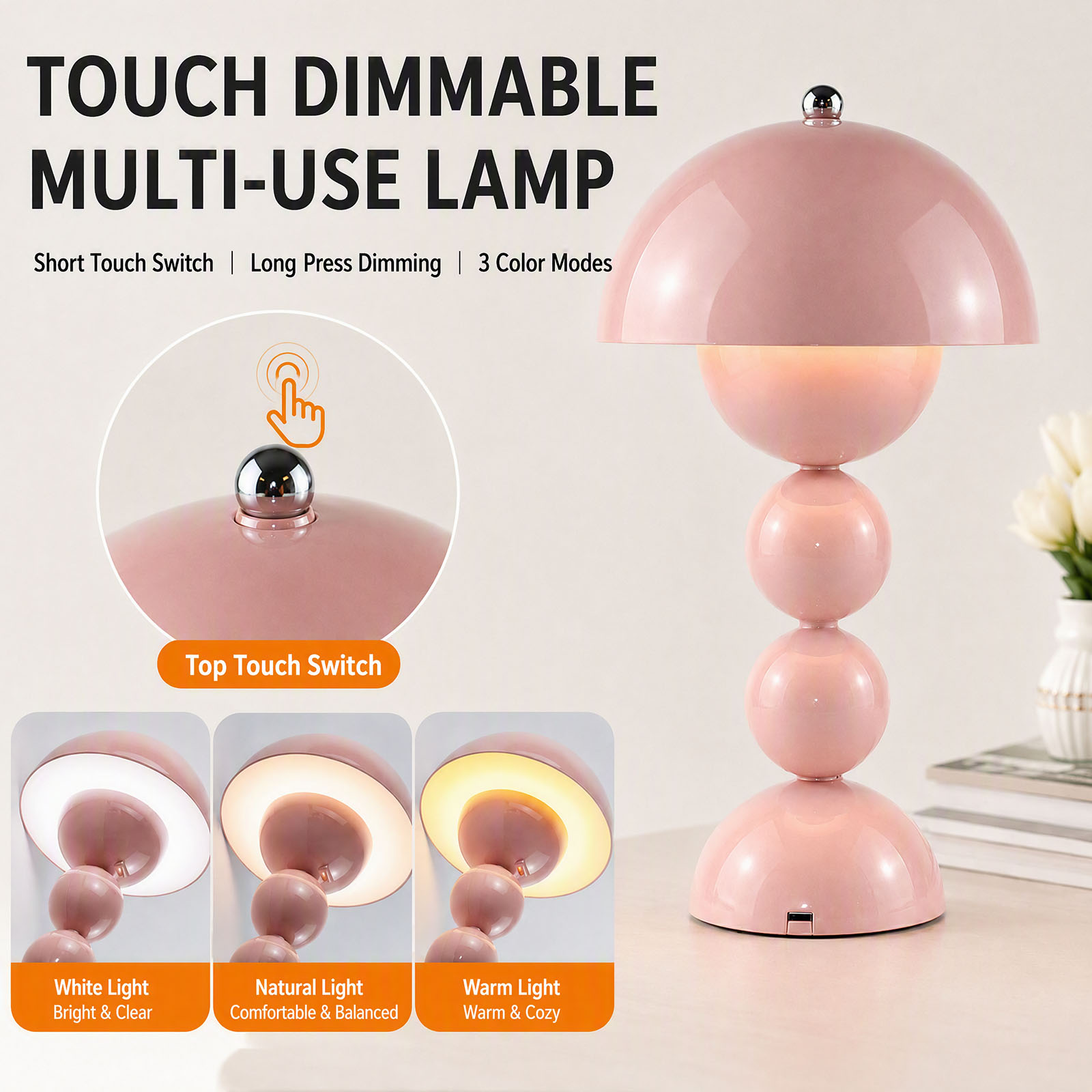 빈티지 스타일의 버섯 모양 탁상 램프, USB LED, - Light Switch 리뷰 및 가격