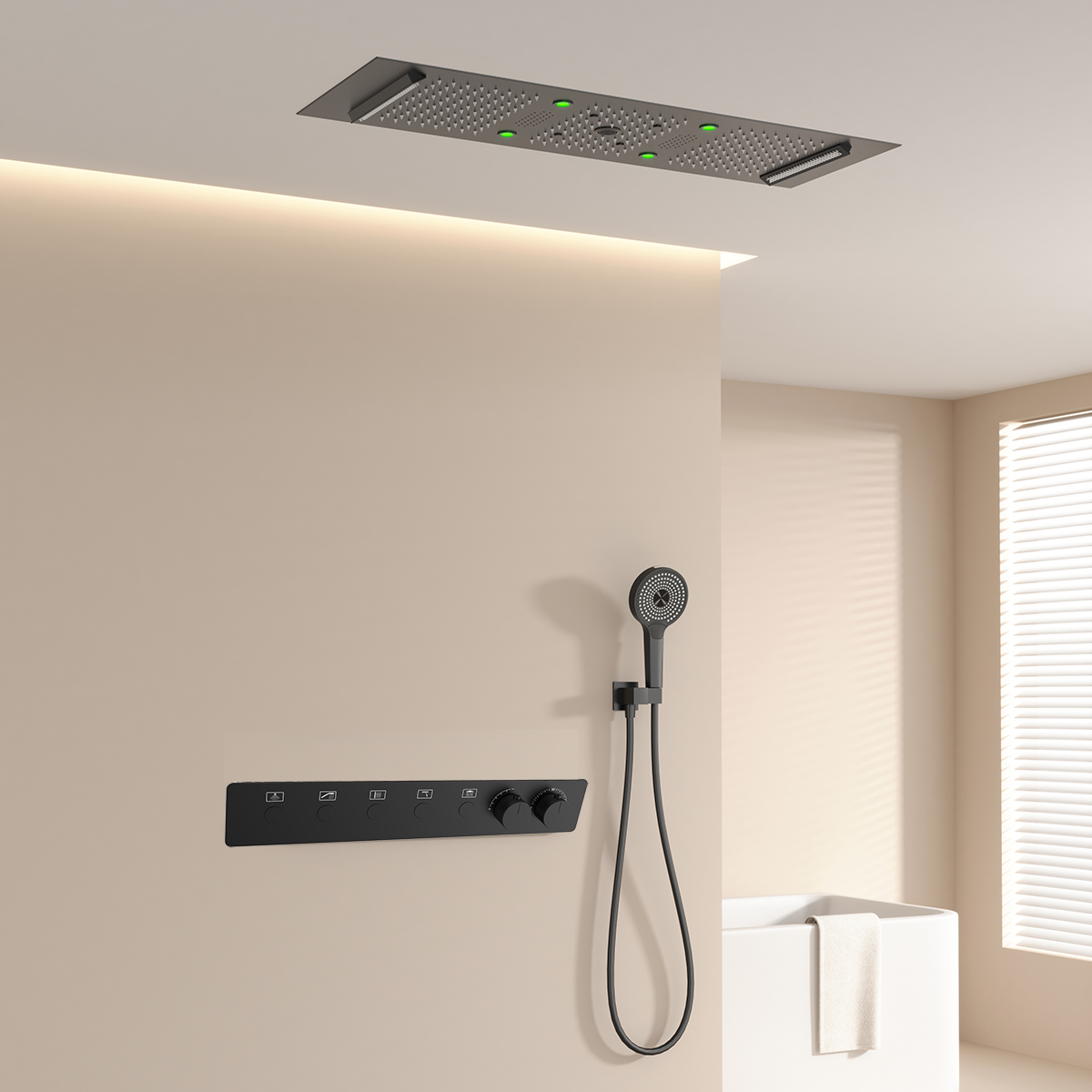 300*900mm 욕실 천장 LED 온도조절 스마트 샤 - Faucet 리뷰 및 가격