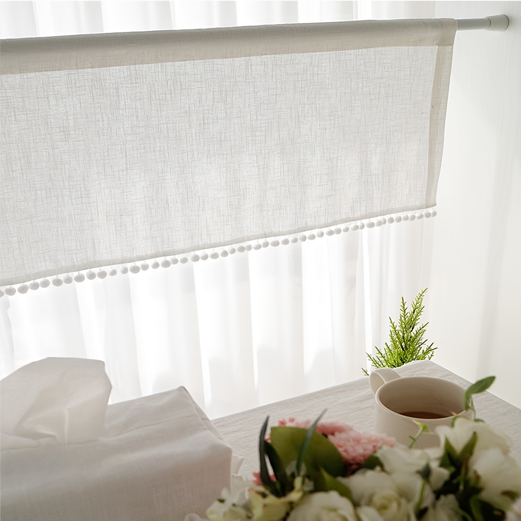 1Pc 크로스 거즈 볼 짧은 커튼, 보헤미안 목가적 스 - Curtain Rods 리뷰 및 가격