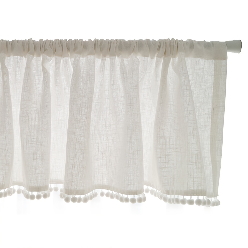 1Pc 크로스 거즈 볼 짧은 커튼, 보헤미안 목가적 스 - Curtain Rods 리뷰 및 가격